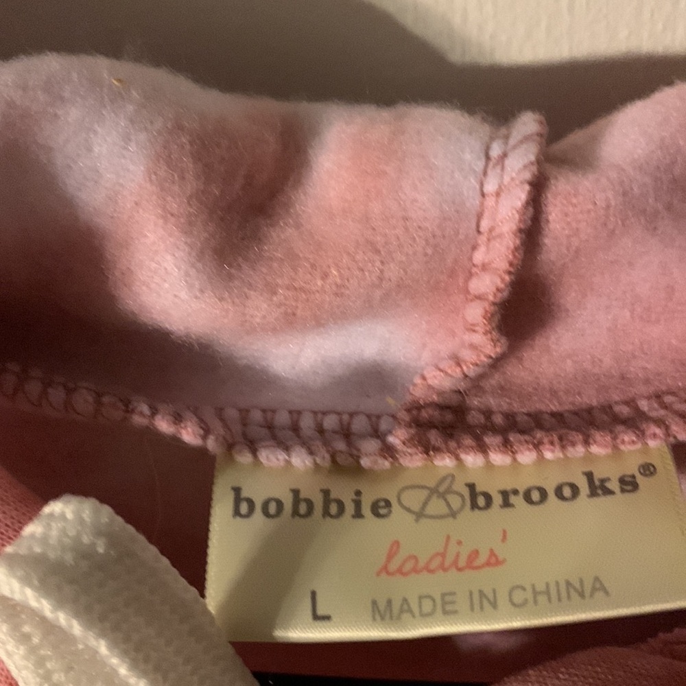 Tie Dye Hoodie.Bobbie Brooks. NWT  Pink and white Machine wash tumble dry. - Picture 4 of 4
